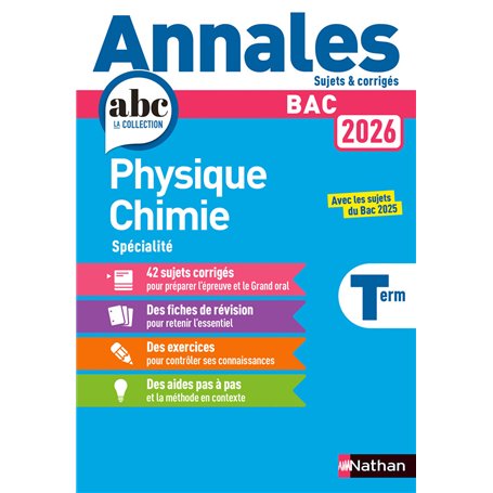Annales Bac Physique Chimie Term. 2026 - Corrigé