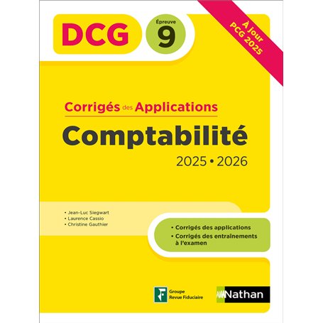 Comptabilité - DCG - Épreuve 9 - Corrigés des applications - 2025-2026