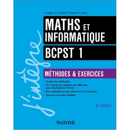 Maths et Informatique Méthodes et Exercices BCPST 1 - 6e éd.