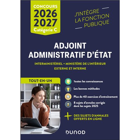 Concours Adjoint administratif d'Etat - 2026 - Externe et interne
