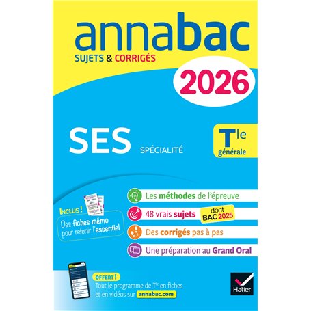 Annales du bac 2026 - Annabac SES Tle générale (spécialité)