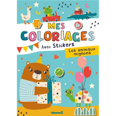 Mes coloriages avec stickers - Les animaux mignons