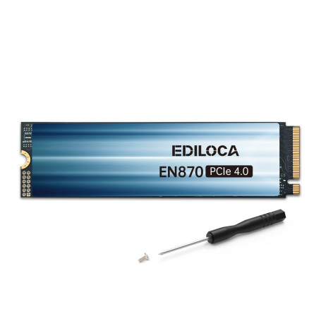Ediloca EN870 SSD 4 to PCIe Gen4, NVMe M.2 2280, jusqu'à 7450 Mo/s, Disque SSD Interne, Cache SLC Dynamique, Compatible avec PS5