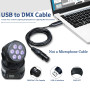 Jhoinrch Câble adaptateur d'interface USB vers DMX avec puce FT232R, prend en charge Freestyler/QLC+/Dmxcontrol/MagicQ
