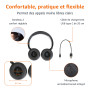 Amazon Basics Casque supra-auriculaire Bluetooth sans fil - 35 heures d’autonomie - Noir