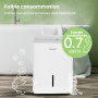 COMFEE' Déshumidificateur Puissant, Absorbe jusqu'à 30L-Jour, Sèche-linge, Mode confort, Réservoir 3L, Minuterie 24H, Idéal pour