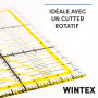 WINTEX Regle patchwork de 15 x 30 cm - Règle omnigrid transparente avec graduations en cm et indications d'angles - Idéal pour l