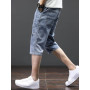 Oanviso Pantalon Court Denim pour Homme 3/4 Pantalon en Denim Déchirés Jeans Bermuda Jean Shorts Mode Confortable Denim Short av