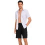 Atxnn Short Homme et Coton Lin Shorts Cargo d'été Taille Élastique Bermudas Pantalon Court Multipoche Cordon de Serrage