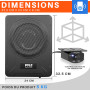 Pyle Caisson de Basse Voiture Amplifié 20 cm à Profil Bas - Système Subwoofer Actif Compact de 600 Watts, Enceinte Active sous S