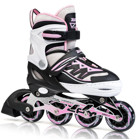 2PM SPORTS Cytia Taille réglable en Ligne de Patins en Ligne à Pleine lumière LED Roues, Rollers en Ligne pour pour Enfants, Fem
