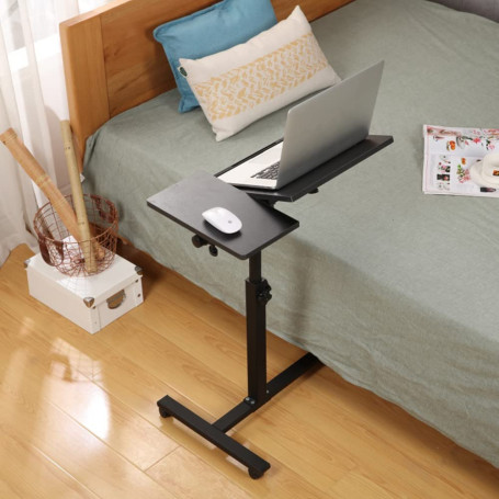 LANTUS Bureau Debout Mobile avec 4 roulettes, sur Roues, réglable en Hauteur, Table de lit pour Salon, Chambre à Coucher 60 * 34