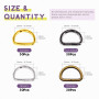 Swpeet Lot de 120 anneaux en D semi-circulaires en métal multi-usages pour sacs, bague, accessoires de bricolage (couleurs mélan