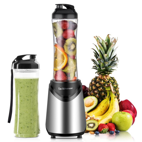 La Rêveuse Mixeur Blender avec 2 Bouteilles BPA-Free Portables de 550ml Mini Blender électrique Multifonctionnel pour Smoothie M