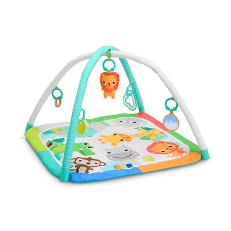 BRIGHT STARTS Tapis de sol éveil bébé évolutif pliable- Jungle Bleu- arche avec jouets sensoriels et musicaux