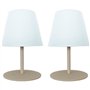 Set de 2 lampes de table sans fil - LUMISKY - TWINS - Cream - H16 cm - LED