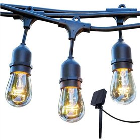 Guirlande lumineuse solaire - LUMISKY - MAFY SOLAR - 6.50 m - 10 ampoules a filament vintage - LED blanc chaud