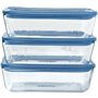 Lot de 3 Boîtes de conservation avec couvercle - PYREX - Zero Plastic - Verre - Rectangulaire - 0