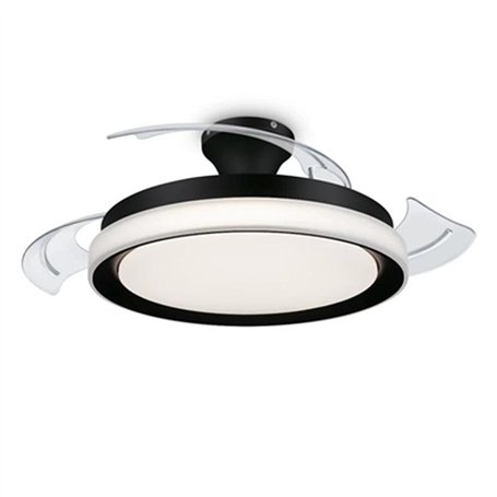 Ventilateur de Plafond avec Lumière Philips Atlas Blanc Noir Métal