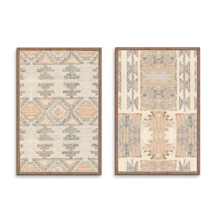 Cadre Home ESPRIT Rouge Beige Gris 75 x 3 x 105 cm (2 Unités)