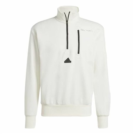 Sweat sans capuche homme Adidas City Es e Fleece Half-Zip Blanc XXL