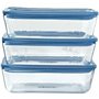 Ensemble de Boîtes à Lunch Pyrex Bleu Transparent 2