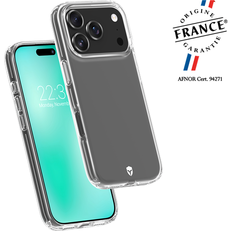 Coque renforcée iPhone 17 Pro FEEL Origine France Garantie 2m Transparente + Garantie à vie - Origine France Garantie Force Case