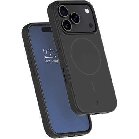 Coque renforcée MagSafe iPhone 17 Pro SILICONE 2m Noire + Garantie à vie Force Case