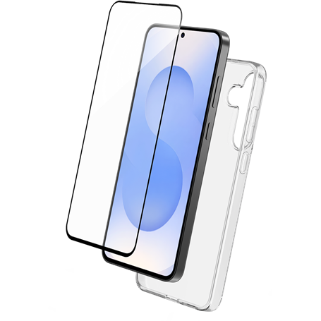 Pack 2 en 1 Coque Samsung Galaxy S25 FE Souple Transparente + Protège écran 2.5D + SmartFrame™ - Certifié GRS Bigben