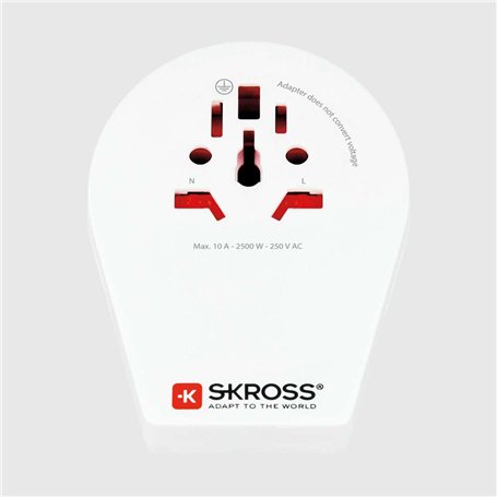 Adaptateur voyage 2 USB A Monde vers Chine/Italie/Brésil Blanc Skross