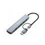 Hub MINEE USB A+C Multiports 7 en 1 5 USB A 3.0 + 1 USB C 3.0 + 1 Port DC Gris Urban Factory