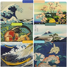 The Gifted Stationery Hokusai Lot de 12 dossiers floraux décoratifs avec languette 1/3 pour la maison, le bureau en 6 motifs – D The Gifted Stationery Hokusai Lot de 12 dossiers floraux décoratifs avec languette 1/3 pour la maison