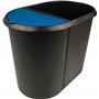 Helit H6103993 Corbeille à papier tri sélectif deux compartiments (Noir/bleu) (Import Allemagne)
