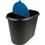 Helit H6103993 Corbeille à papier tri sélectif deux compartiments (Noir/bleu) (Import Allemagne)