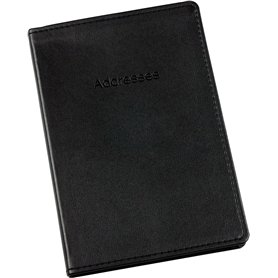 Esposti Address Book - Soft Leather Feel Stitched Cover - Black - Size 5.2 x 7.7 Inch Esposti Address Book - Soft Leather Feel Stitched Cover - Black - Size 5.2 x 7.7 Inch