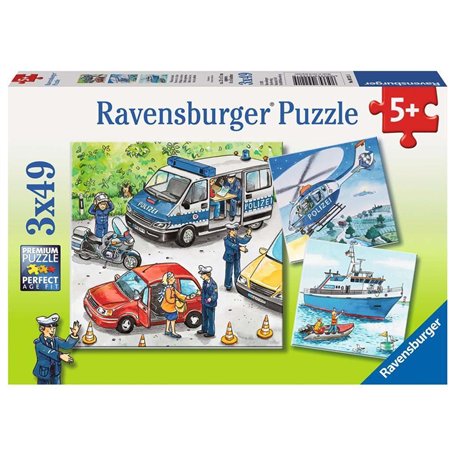 Ravensburger - 09221 5 - Puzzle - Forces De Police - 3 x 49 Pièces