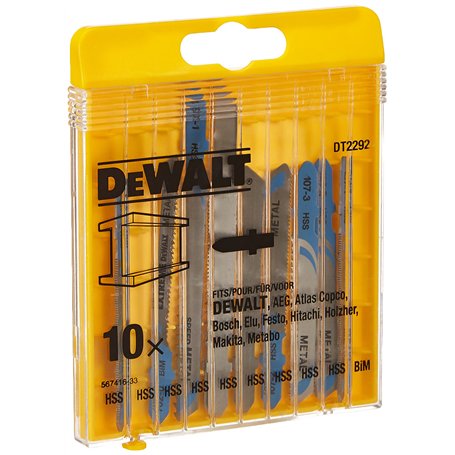 DEWALT Coffret de 10 Lames de Scie Sauteuse Métal Attache en T DT2292-QZ