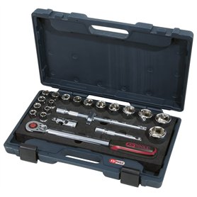 KS Tools 918.0625 Coffret de douilles et cliquet télescopique - 1/2" - CHROMEplus - 21 pcs KS Tools 918.0625 Coffret de douilles et cliquet télescopique - 1/2" - CHROMEplus - 21 pcs