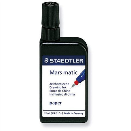 Staedtler Mars Matic 745 - Flacon D'Encre De China Ultra Noire 22Ml Pour Papier Et Calque Végétal