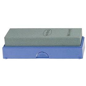 Pierre à Aiguiser Japonaise Waterstone King PB-01 Grain #220, Fabriquée au Japon, avec Etui Rigide Transparent et Support Base A Pierre à Aiguiser Japonaise Waterstone King PB-01 Grain #220