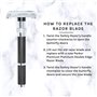 Parker Safety Razor Parker 96R - manche long sécurité papillon ouvert rasoir et 5 Parker Double Premium Platinum bord Razor Blad
