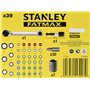 STANLEY Coffret d'Embouts de Vissage 1/4 " 25 mm avec Mini Clé à Cliquet - Jeu de 39 Pièces Gamme Pro 1-13-907