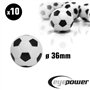 EYEPOWER Balles Baby Foot Ensemble de 10 pièces | Balle en Plastique Dur antidérapant 31mm 16g | Ballons de Football en Miniatur