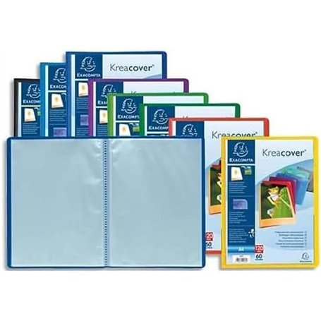 EXACOMPTA Protège document personnalisable PP Kreacover 80 vues Coloris Aléatoire