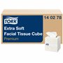 Tork 140278 Mouchoirs boîtes cubiques extra doux Premium - Blanc - 2 plis - 10