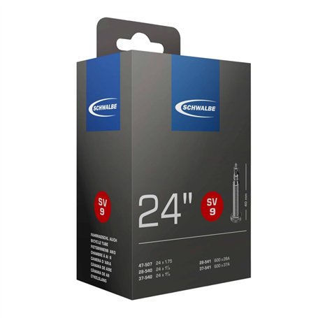 Schwalbe SV9 Chambre à air 28/47-507/541 EK Valve Presta Noir - 24 inch