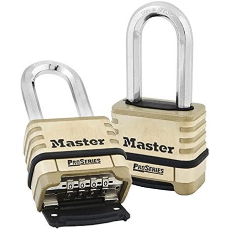 Master Lock 1175DLH Cadenas à anse longue Laiton Cadenas à combinaison