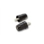 HIGHSIDER – 161-042 – Paire d'extrémités de Guidon – pour rétroviseur de Guidon de 25,4 mm – en Aluminium anodisé – Noir – Compa