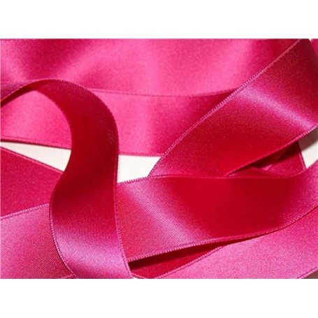Ruban Satin Luxe Double Face 25 mm Coloris Rose Fuschia 2 Mètres