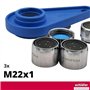 10055110 Schläfer | Aérateur de robinet pivotant universel, filtre en acier inoxydable et ABS pour robinets M22/M24 avec clé mul